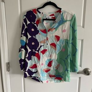 DIANE VON FURSTENBERG DVF Whista Silk Blouse  Button Shirt Top Size 4